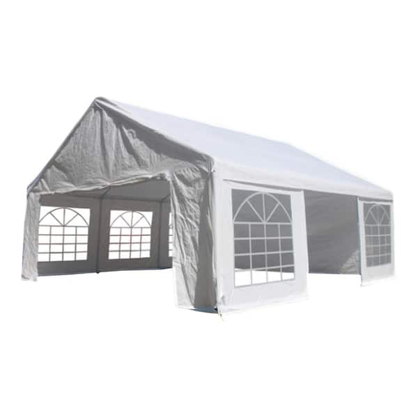 maocao hoom 20 ft. x 20 ft. Party Tent Heavy Duty Marquee Canopy with Storgae Carry Bags in White HSH S00001 1 The Home Depot