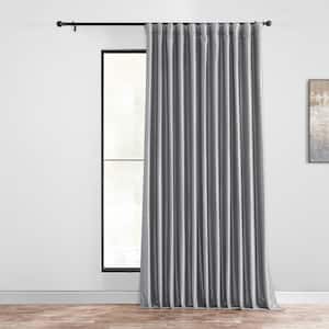 Storm Grey Extra Wide Rod Pocket Blackout Curtain - 100 in. W x 84 in. L (1 Panel)