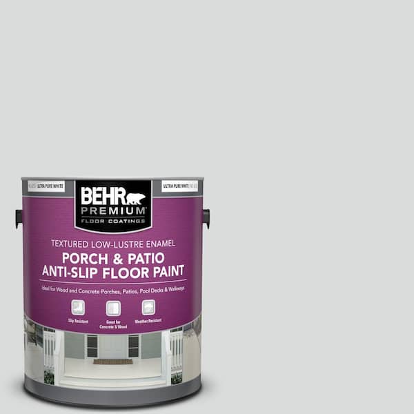 BEHR PREMIUM 1 gal. #PPL-65 Silver Charm Textured Low-Lustre Enamel Interior/Exterior Porch and Patio Anti-Slip Floor Paint