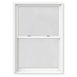 37.375 in. x 60 in. W-2500 Series White Painted Clad Wood Double Hung Window w/ Natural Interior and Screen