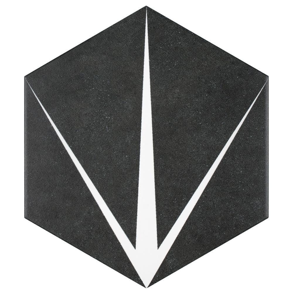 Trident Hex Nero 8-5/8 in. x 9-7/8 in. Porcelain Floor and Wall Take Home Tile Sample price history on PriceWatchPro