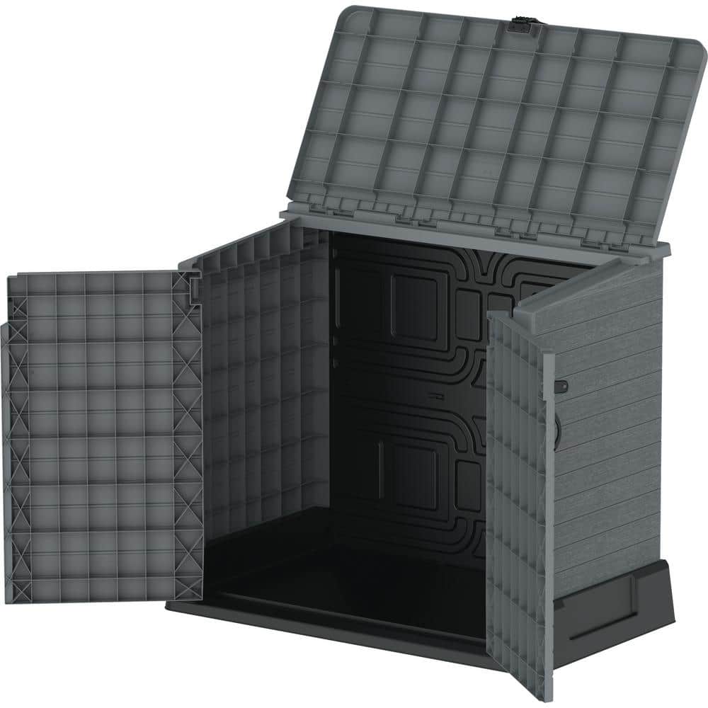 Duramax Gray Resin Outdoor Deck Storage Shed with Latching Doors