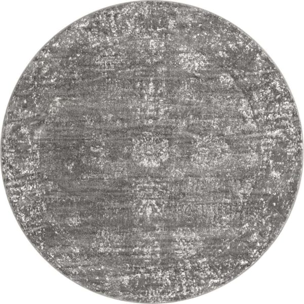 Unique Loom Sofia Casino Dark Gray 6 ft. x 6 ft. Area Rug