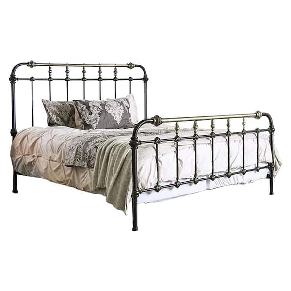 William's Home Furnishing Riana Metal E.King Bed in Black Finish