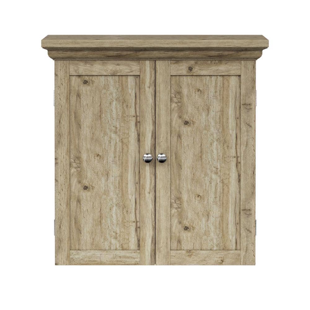Light Oak Bathroom Wall Cabinet with Adjustable Shelves