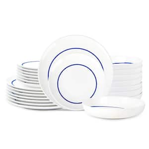 Luna 24-Piece Blue Porcelain Dinnerware Set (Service for 8)