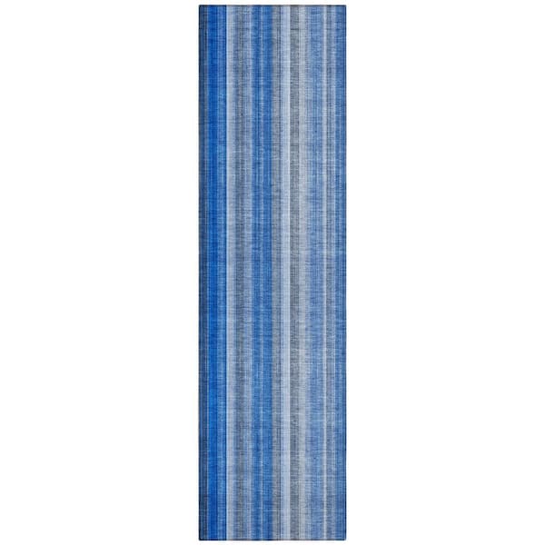 Chantille ACN543 Blue 2 ft. 3 in. x 7 ft. 6 in. Machine Washable Indoor/Outdoor Geometric Runner Rug