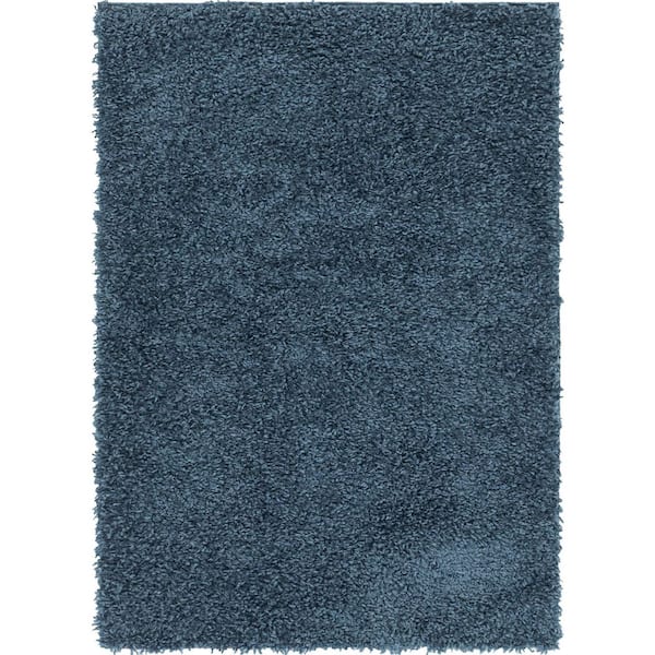 Unique Loom Davos Shag Marine Blue 2 ft. x 3 ft. Accent Rug