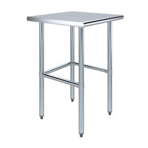 24 in. x 24 in. Stainless Steel Open Base Kitchen Utility Table Metal Prep Table