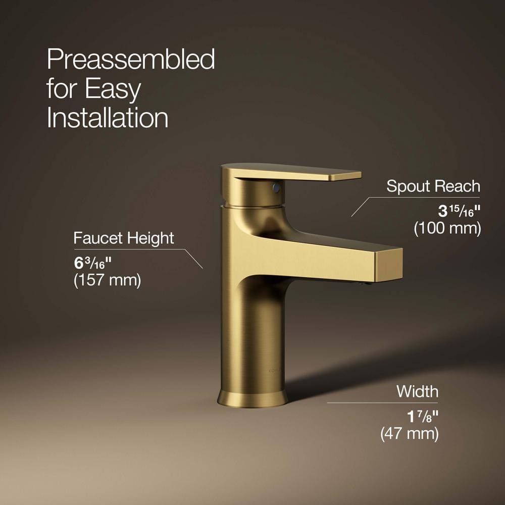 Vibrant Brushed Brass Single-Handle Bathroom Faucet