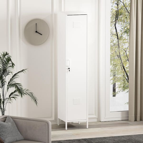 Naomi 5-Adjustable Shelf Steel Single Locker Storage Cabinet in White
