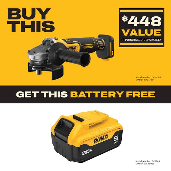 20V MAX XR Brushless Cordless 4-1/2 in.-5 in. Grinder (Tool Only)