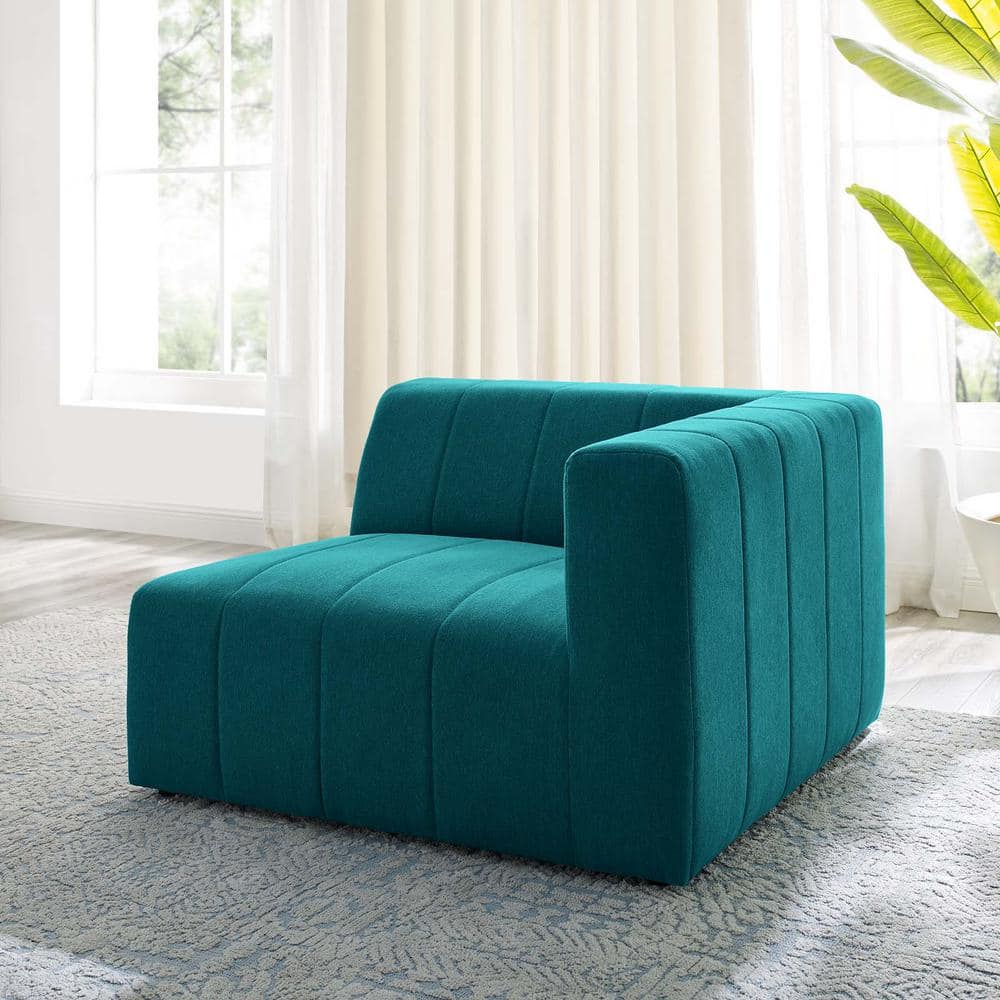 Bartlett Teal Upholstered Fabric Right-Arm Lounge Chair