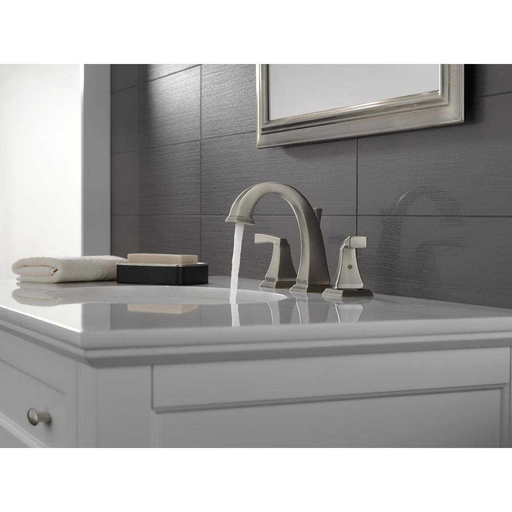 Stainless Steel Widespread Bathroom Faucet with Drain Assembly