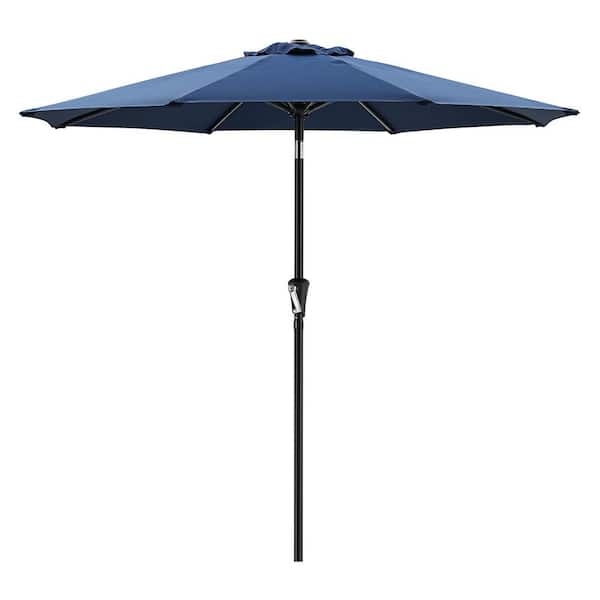 Runesay 7.5 ft. Metal Market Umbrella Outdoor Patio Umbrella in Navy Blue