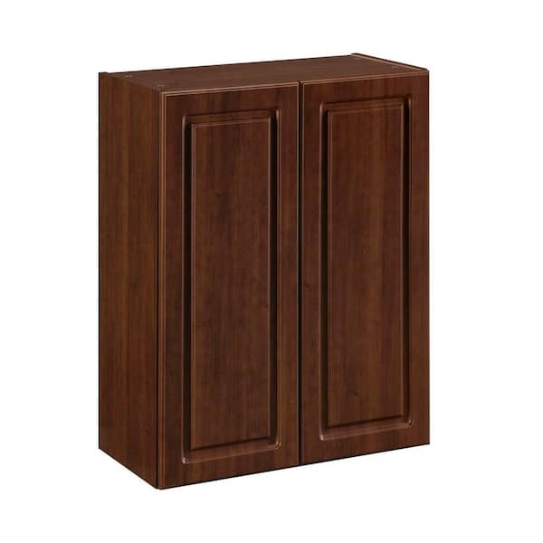Heartland Cabinetry Heartland Ready to Assemble 24x29.8x12.5 in. Wall Cabinet with Double Doors in Cherry