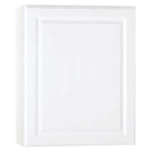 Hampton 24 in. W x 12 in. D x 30 in. H Assembled Wall Kitchen Cabinet in Satin White