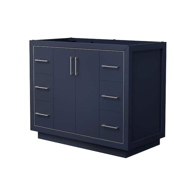 Wyndham Collection Icon 41.25 in. W x 21.75 in. D x 34.25 in. H Single Bath Vanity Cabinet without Top in Dark Blue