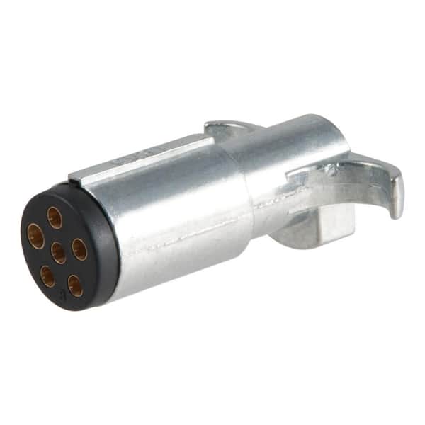 CURT 6-Way Round Connector Plug (Trailer Side, Packaged)