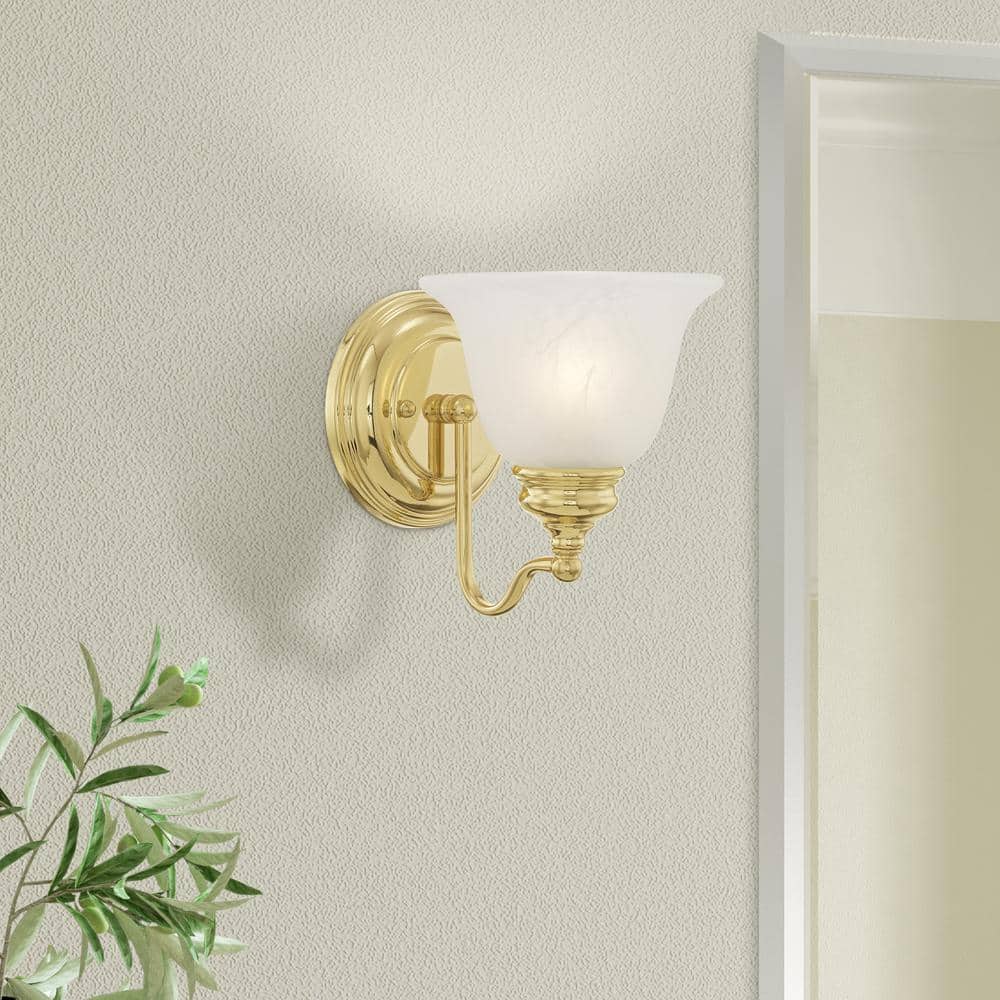 Essex Polished Brass Jelly Jar Vanity Light, 7.5" High