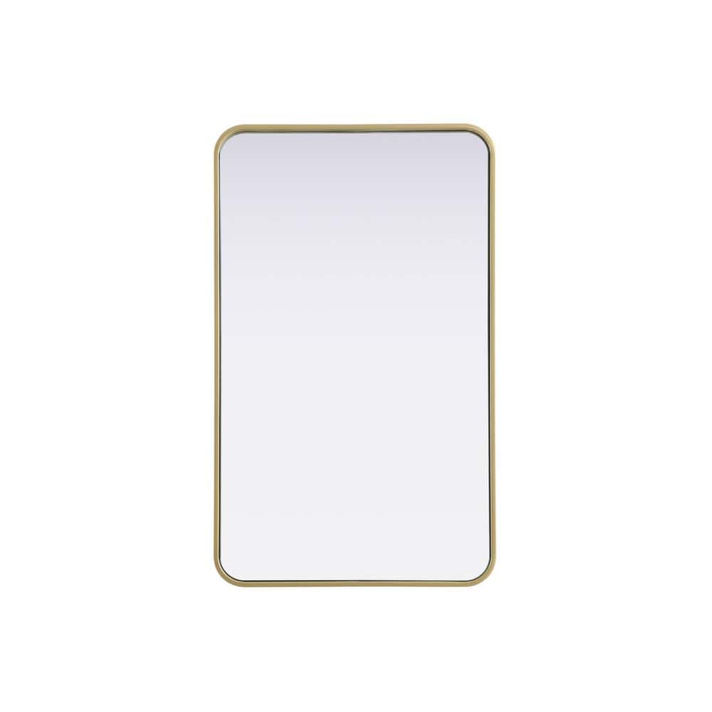 Timeless Home Brass 22 in. W x 36 in. H Contour Wall Mirror