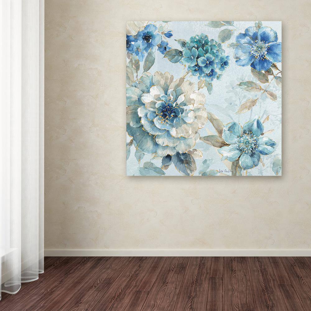 Indigold IX Blue and White Floral Canvas Art