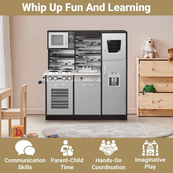 HOMESTOCK Kids Pretend Play Kitchen Set, Kids Play Kitchen