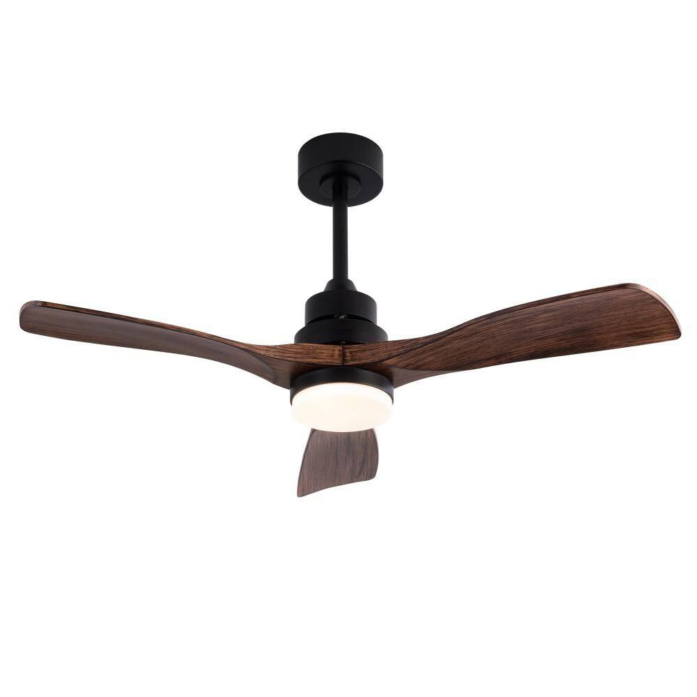 42 in. Black Downrod Mount Ceiling Fan with Light, 3 Blades, 20W Dimmable LED and 6-Speed Remote for Patio, Indoor Use price history on PriceWatchPro