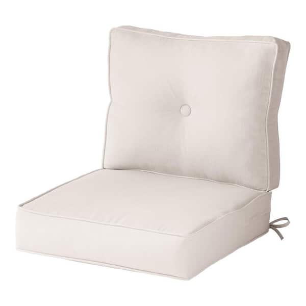 Greendale Home Fashions Sunbrella Cast Pumice 24 in. x 24 in. 2-Piece Deep Seating Outdoor Lounge Chair Cushion Set