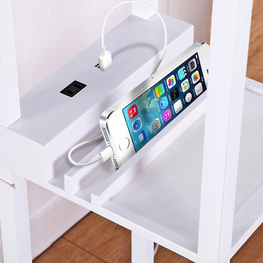 Orchid White Adjustable 3-Shelf Floor Lamp with USB Port