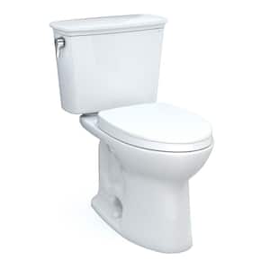 Drake Modern 12 in. Rough In Two-Piece 1.28 GPF Single Flush Elongated Toilet in Cotton White, SoftClose Seat Included