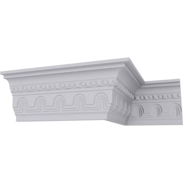 Ekena Millwork 2-7/8 in. x 4-3/8 in. x 94-1/2 in. Polyurethane Heaton Crown Moulding