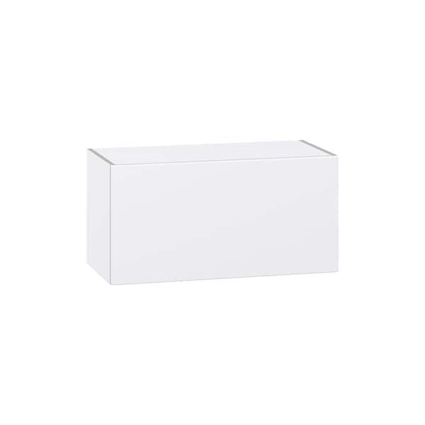 Timberline 30 in. W x 14 in. D x 15 in. H Assembled Slab Wall Bridge Kitchen Cabinet in Bright White with Lift Up Door