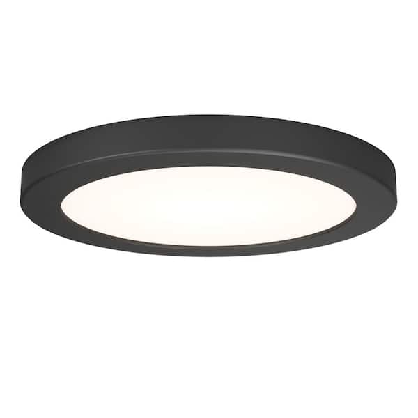 Artika Europa Disk 7 in. 1 Light Black Selectable LED Flush Mount Ceiling Light