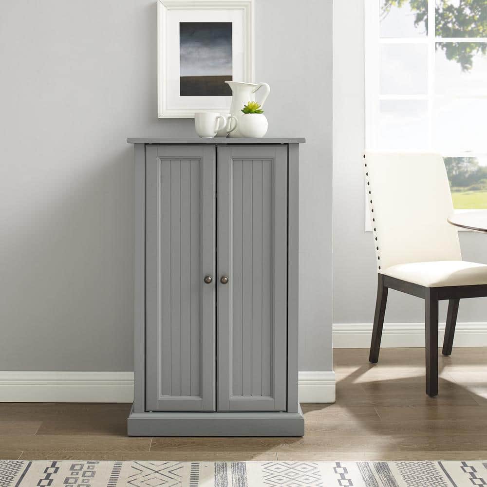 Seaside Freestanding Accent Cabinet with Adjustable Shelving in Distressed Gray
