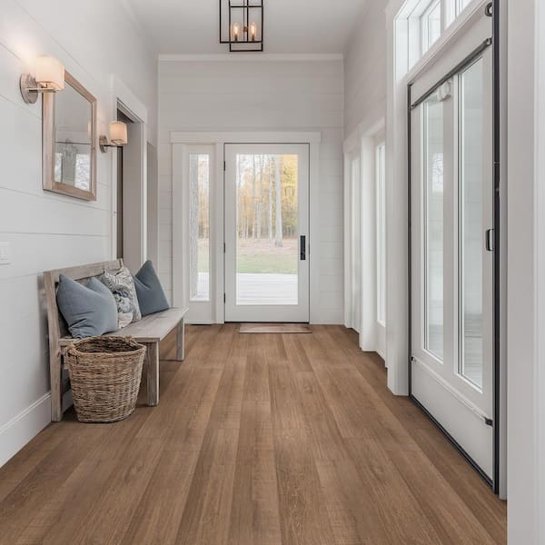 Highmarket Warm 20 MIL x 7 in. x 48 in. Saddle Oak Waterproof Click Lock Luxury Vinyl Plank Flooring(21.42 sq. ft./Case)