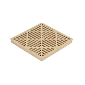 12 in. Square Catch Basin Drain Grate, Sand Plastic