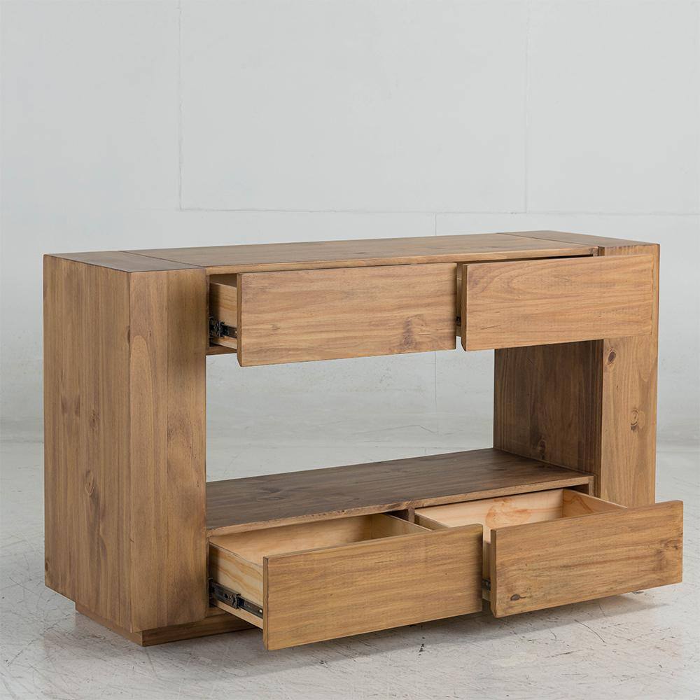 Harlan 54 in. Oak Rectangle Wood Sofa Coffee Table