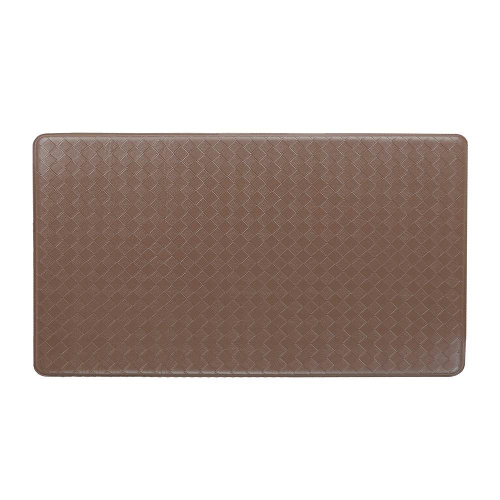 Mocha Basketweave Anti-Fatigue Kitchen Mat 17.5" x 48"