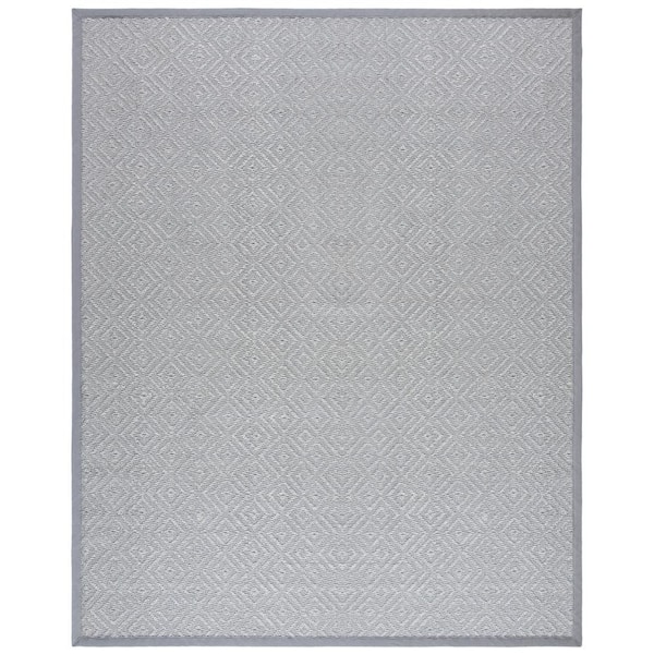 SAFAVIEH Natural Fiber Light Gray/Gray 9 ft. x 12 ft. Border Area Rug