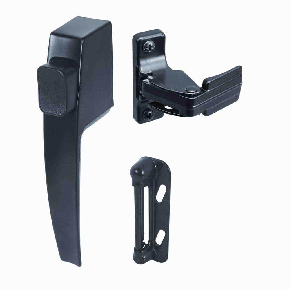 Prime-Line Push Button Screen or Storm Door Latch, Black K 5007
