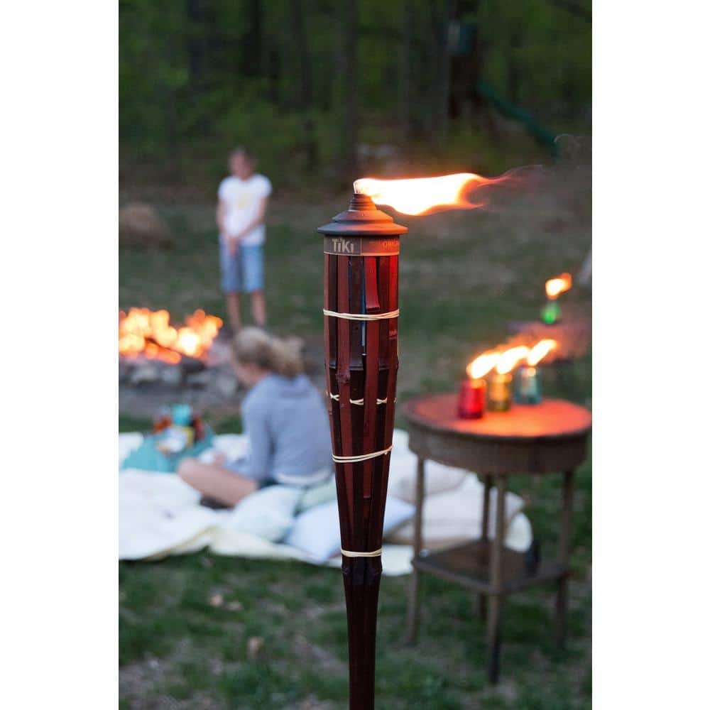 Royal Polynesian Brown Bamboo Outdoor Torches, 4-Pack