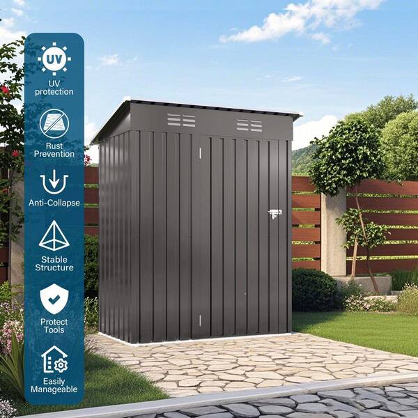 Luxury Quality Modern 5 ft. W x 3 ft. D Metal Tool Shed with