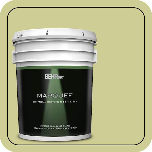 BEHR MARQUEE 5 gal. #M340-4 Wasabi Semi-Gloss Enamel Exterior Paint & Primer