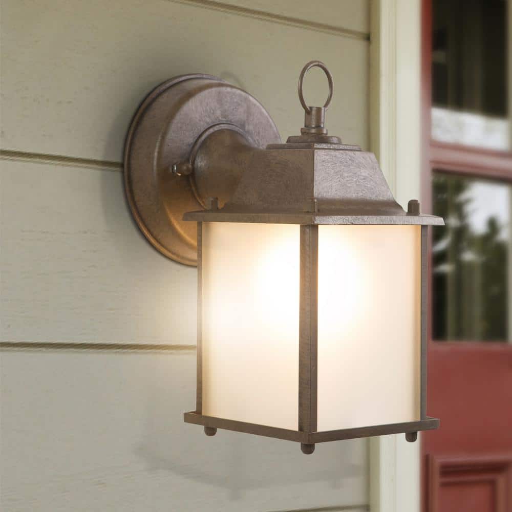 Tara Brown Frosted Glass Outdoor Wall Sconce