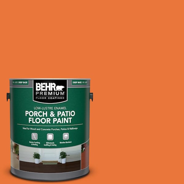 BEHR PREMIUM 1 gal. Home Decorators Collection #HDC-MD-27 Tart Orange Low-Lustre Enamel Interior/Exterior Porch and Patio Floor Paint