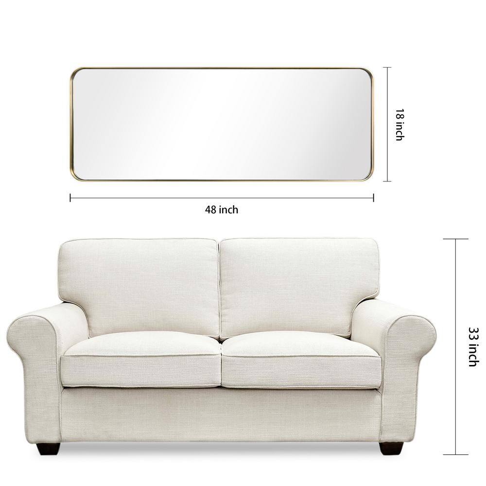 48" Gold and Silver Rectangular Bathroom Wall Mirror