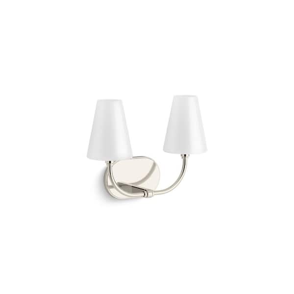KOHLER Kernen By Studio McGee Two-Light Polished Nickel Wall Sconce