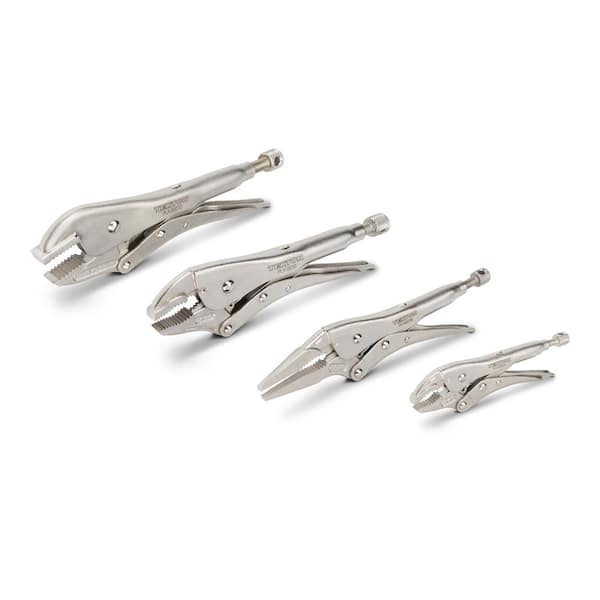 Straight, Curved, Long Nose Locking Pliers Set (4-Piece)