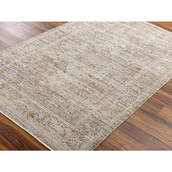 Becki Owens Margaret Taupe/Brown 3 ft. x 7 ft. Medallion Machine-Washable Indoor/Outdoor Area Rug